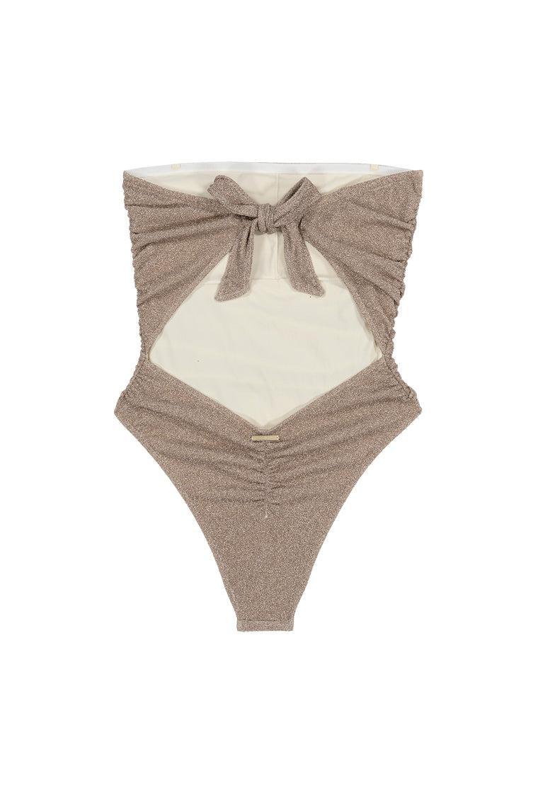 Bañador bandeau Illume - Champagne-Black Limba