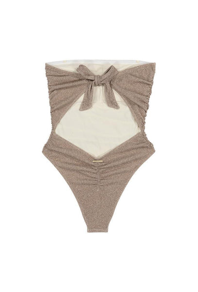 Bañador bandeau Illume - Champagne-Black Limba