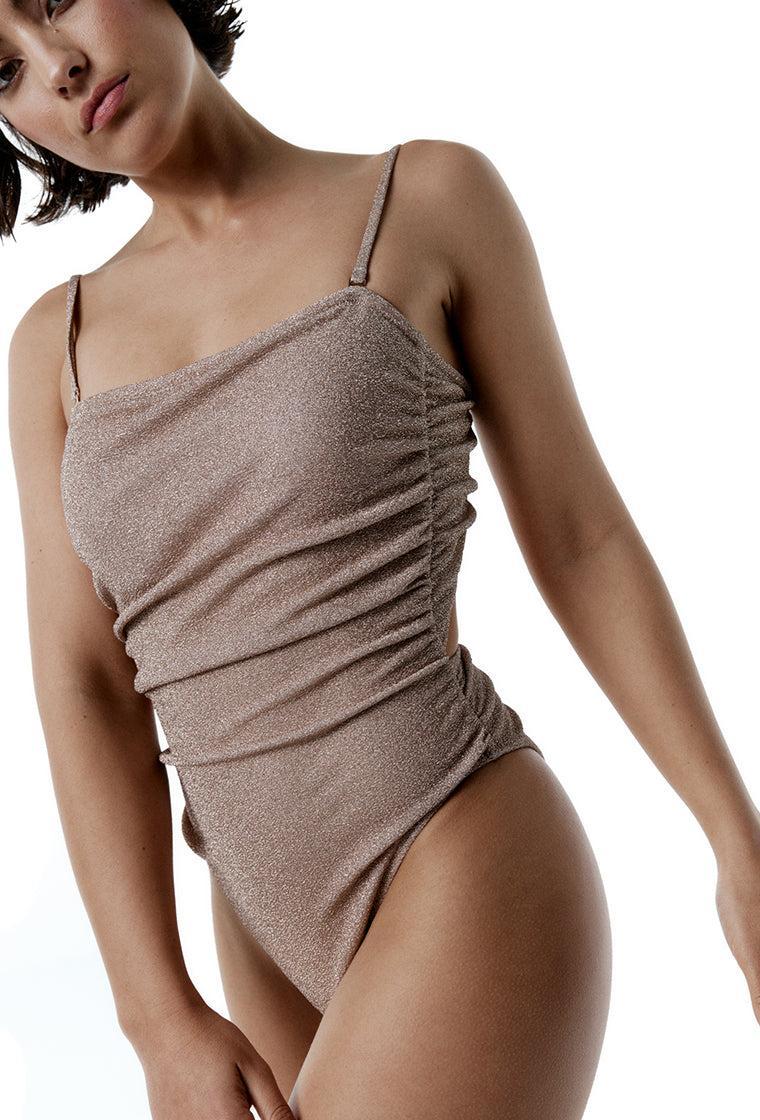 Bañador bandeau Illume - Champagne-Black Limba