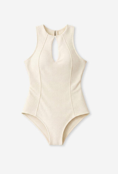 Bañador halter Bondi - Cream-Black Limba