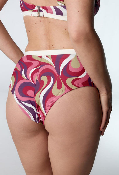 Bikini balconette Hiva - Burgundy print-Black Limba