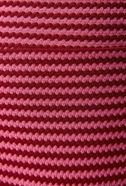 Bikini bandeau Tonga - Burgundy & Pink-Black Limba