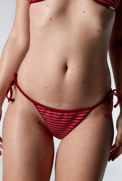Bikini triangular Moorea - Burgundy & Pink-Black Limba