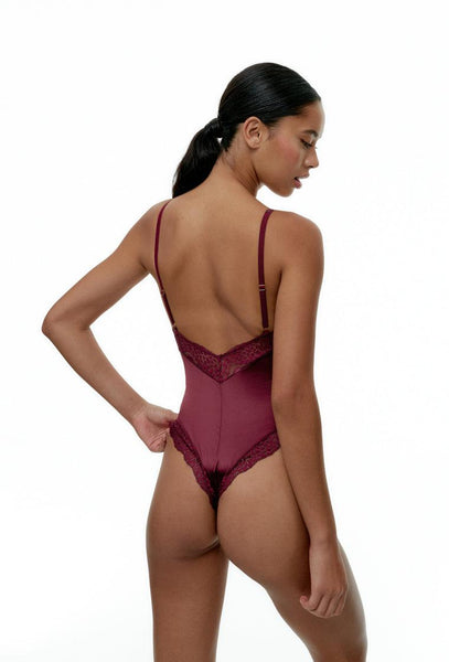 Body Halter Stevie - Burgundy-Black Limba