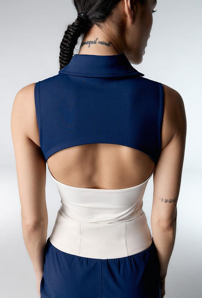 Body deportivo Simona - Navy & Cream-Black Limba