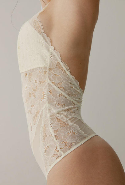 Body halter Beryl - Gardenia-Black Limba