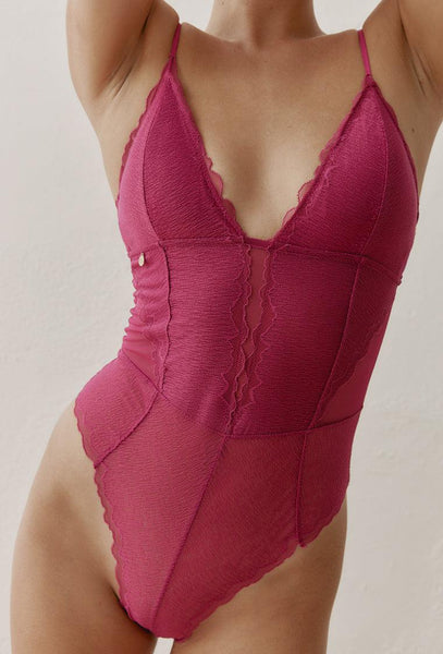 Body triangular Yasur - Fucsia-Black Limba