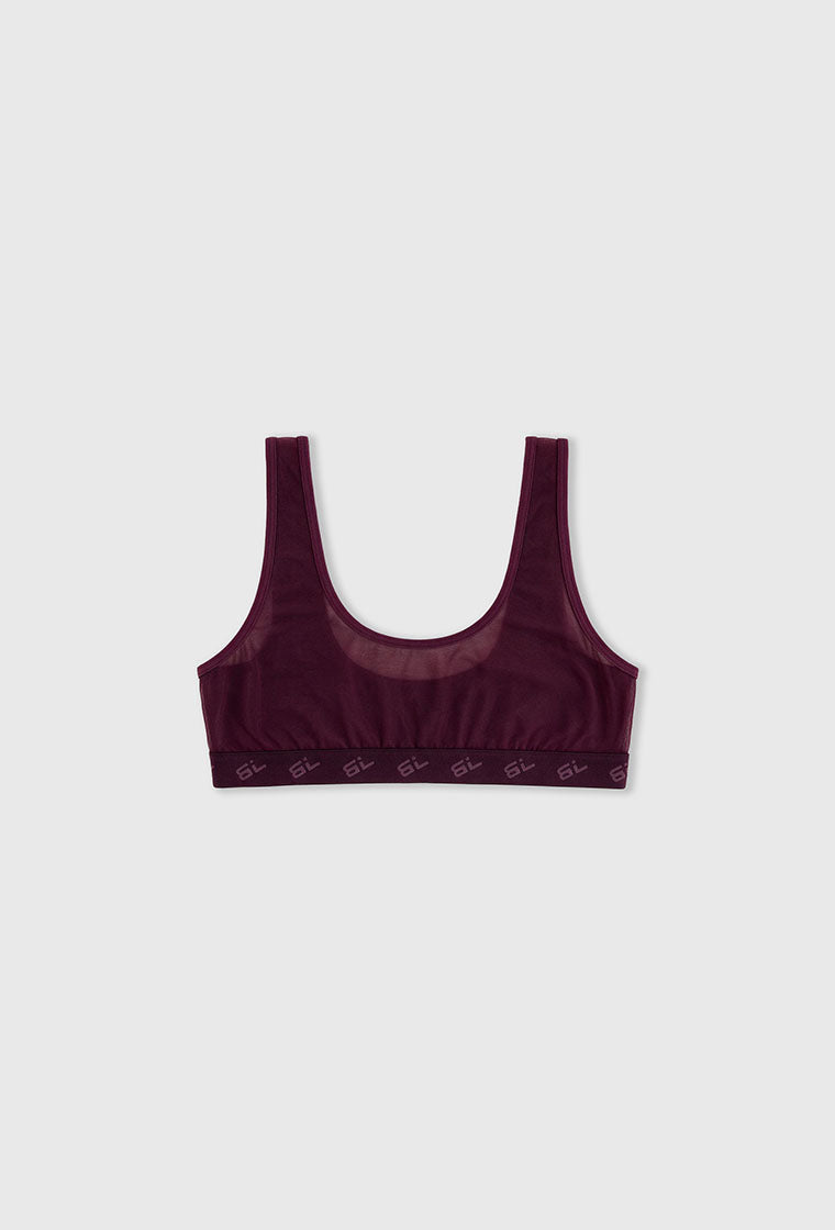 Sujetador Halter Mesha - Burgundy-Black Limba