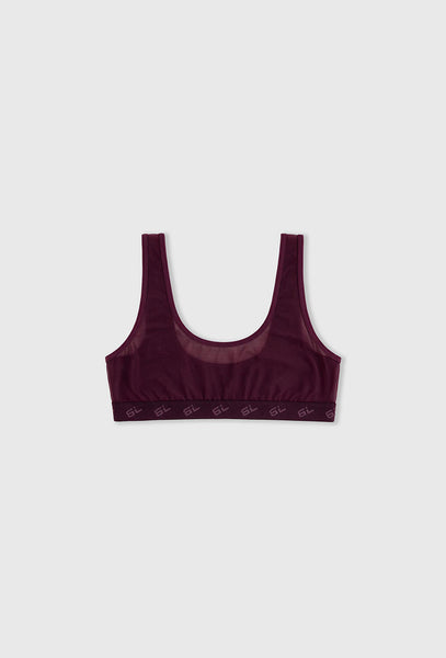 Sujetador Halter Mesha - Burgundy-Black Limba