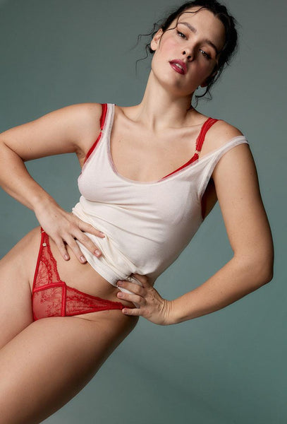 Braga Brasileña Frida - Passion Red-Black Limba