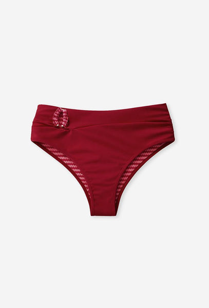 Braga bikini alta Tonga - Burgundy & pink-Black Limba