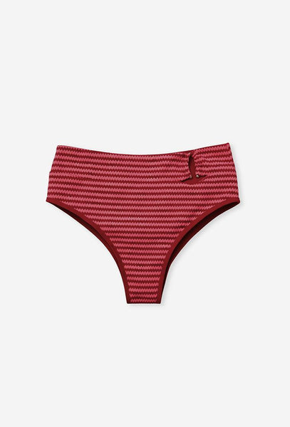 Braga bikini alta Tonga - Burgundy & pink-Black Limba