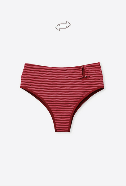 Braga bikini alta Tonga - Burgundy & pink-Black Limba
