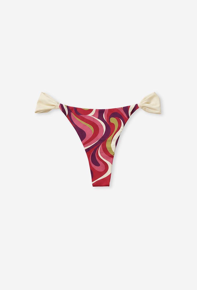 Braga bikini brasileña Maui - Burgundy print-Black Limba