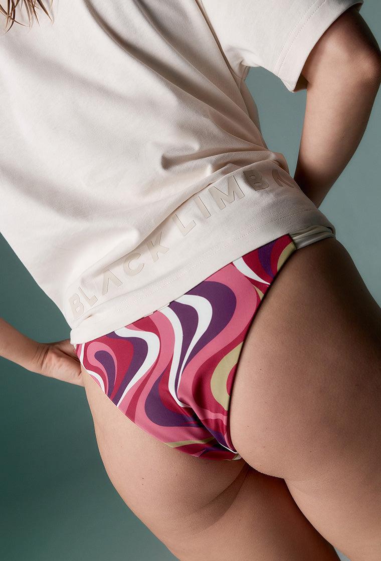 Braga bikini brasileña Maui - Burgundy print-Black Limba