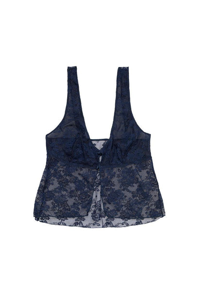 Bralette Crop top Florence - Baltic blue-Black Limba