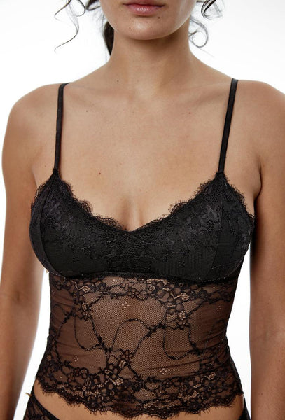 Bralette Crop top Gabriela - Chocolate-Black Limba