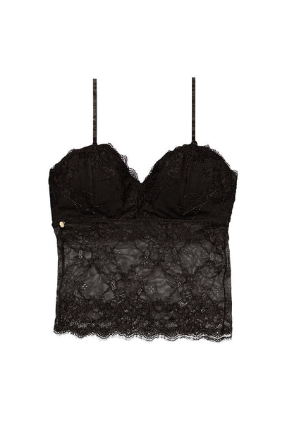 Bralette Crop top Gabriela - Chocolate-Black Limba