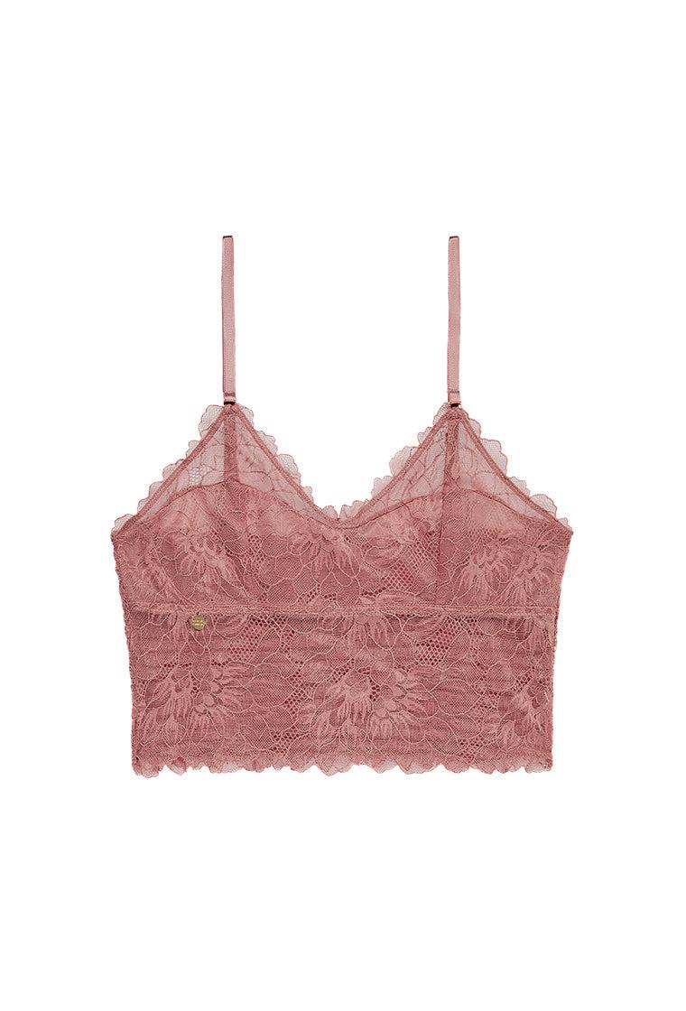 Bralette Crop top Georgia - Ash rose-Black Limba