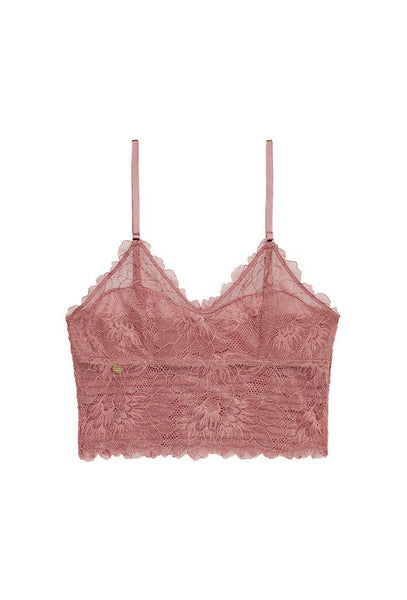 Bralette Crop top Georgia - Ash rose-Black Limba
