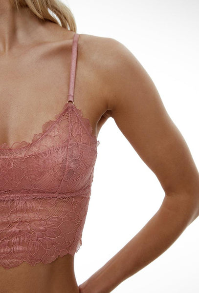 Bralette Crop top Georgia - Ash rose-Black Limba