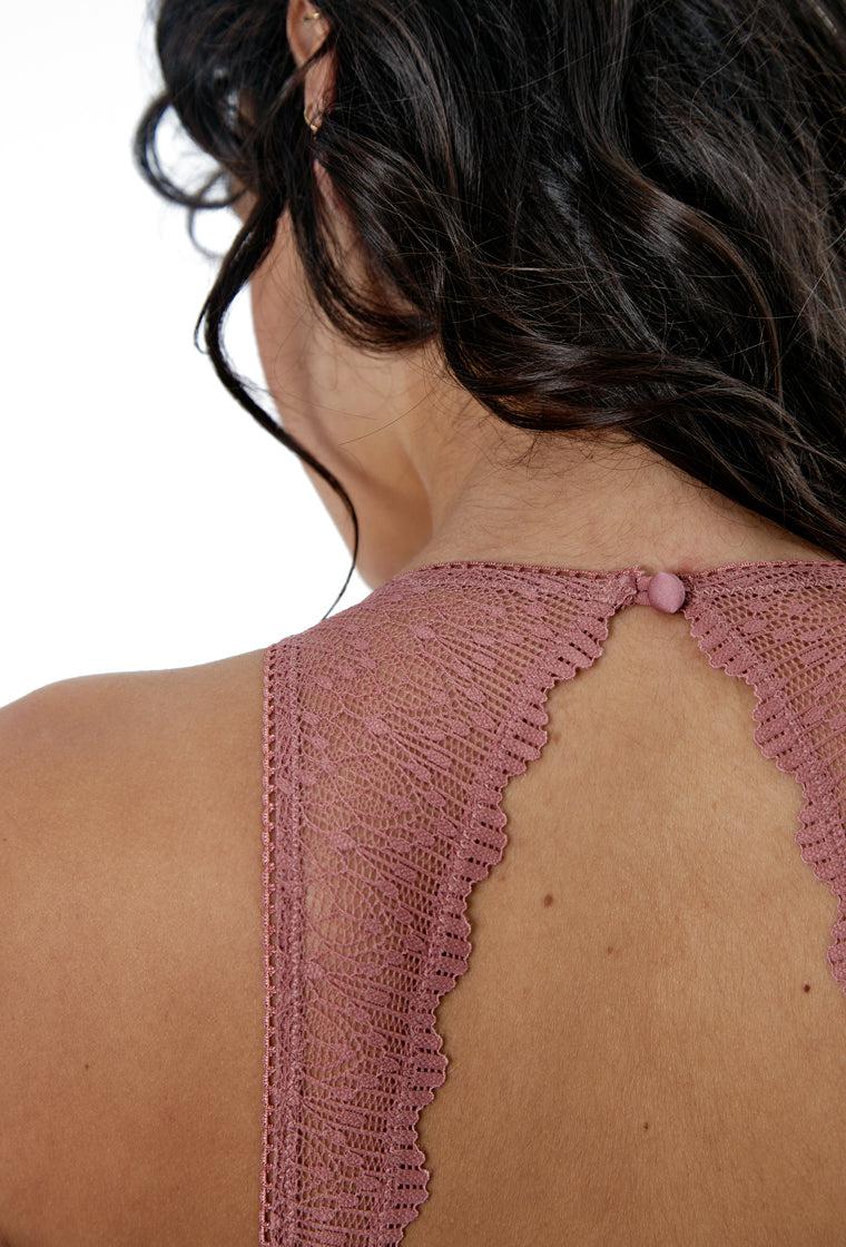 Bralette Halter Greta - Ash rose-Black Limba