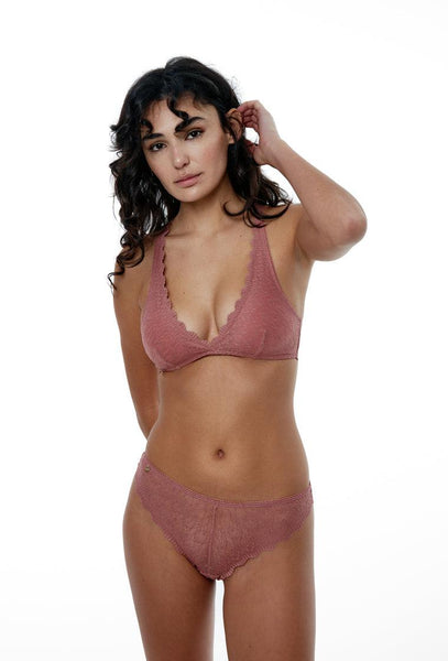 Bralette Halter Greta - Ash rose-Black Limba
