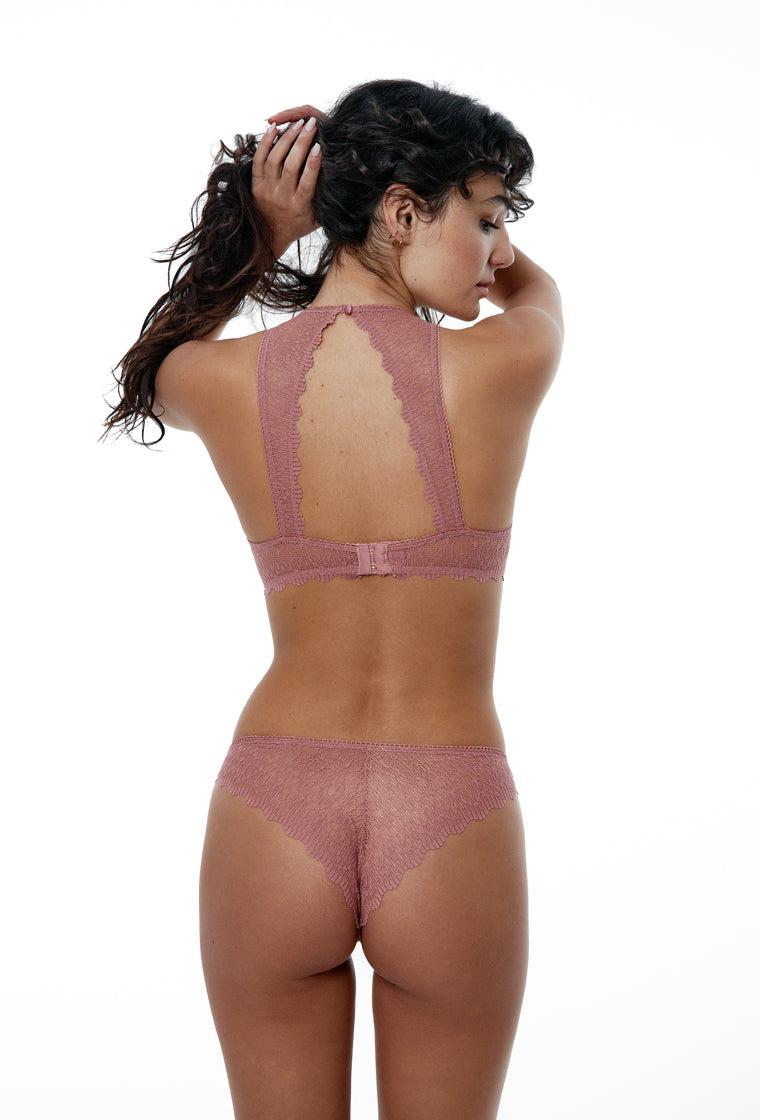 Bralette Halter Greta - Ash rose-Black Limba