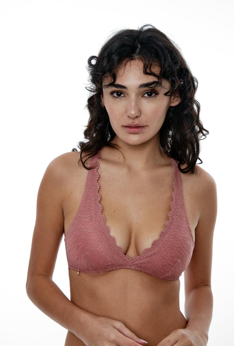 Bralette Halter Greta - Ash rose-Black Limba