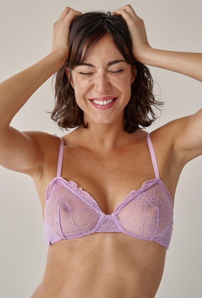 Bralette balconette Frilly - Orchid-Black Limba