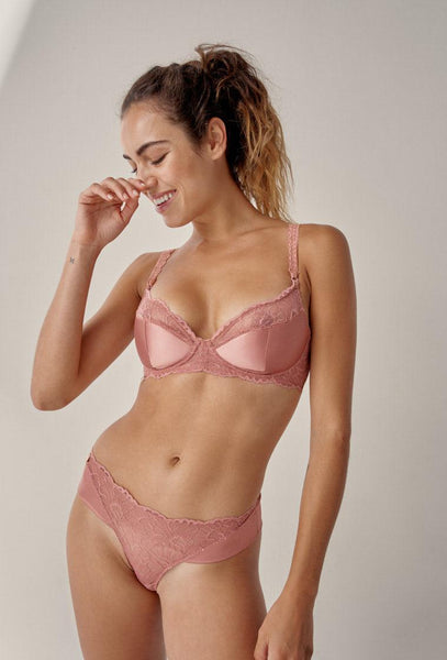 Bralette balconette Silken - Ash Rose-Black Limba