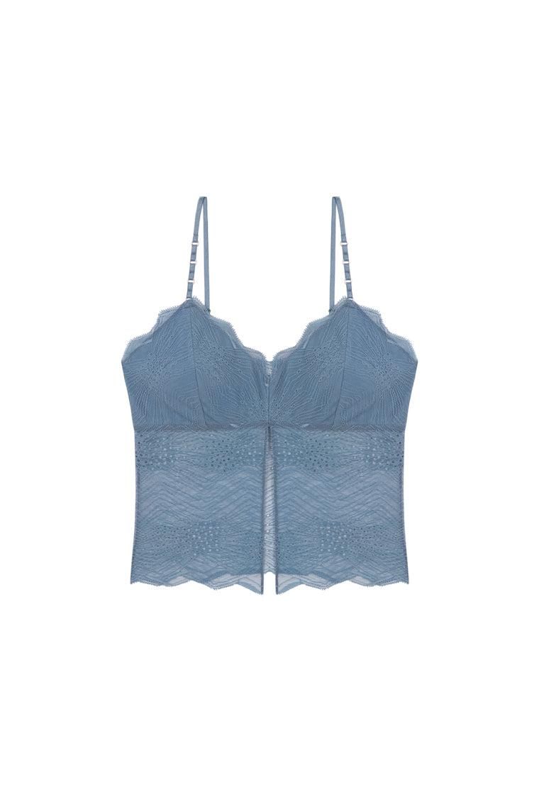 Bralette crop top Casiopea - Cloudy Blue-Black Limba
