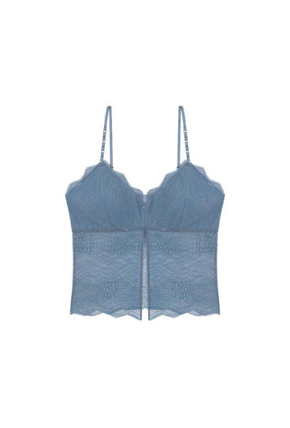 Bralette crop top Casiopea - Cloudy Blue-Black Limba