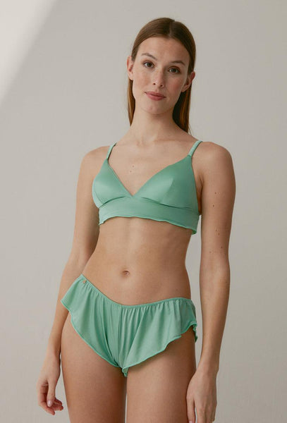 Bralette crop top Malala - Sage-Black Limba