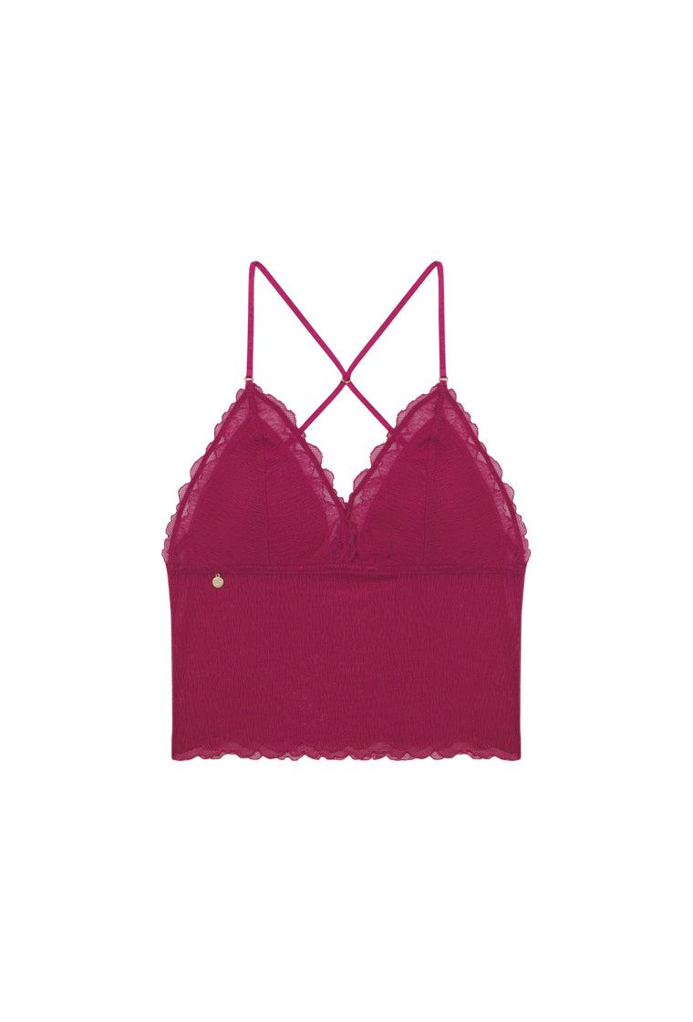 Bralette crop top Nubia - Fucsia-Black Limba