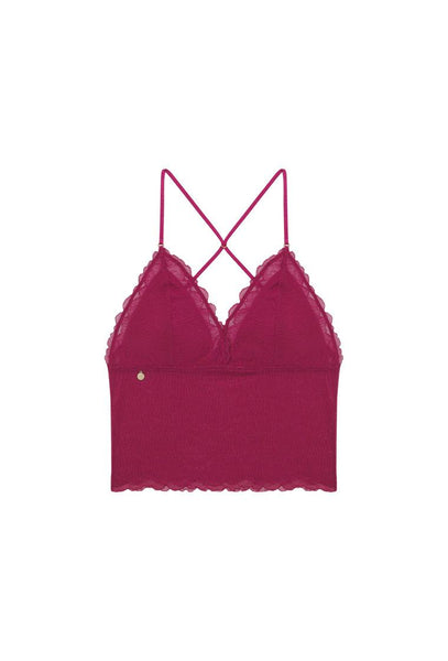 Bralette crop top Nubia - Fucsia-Black Limba