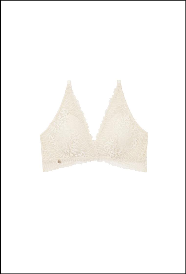 Bralette halter Bloom - Gardenia-Black Limba