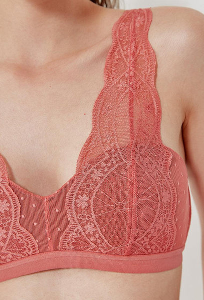 Bralette halter Elane - Faded rose-Black Limba