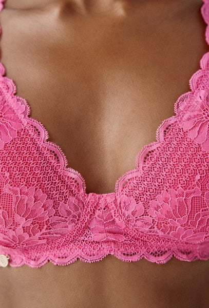 Bralette halter Flowery - Bubblegum-Black Limba