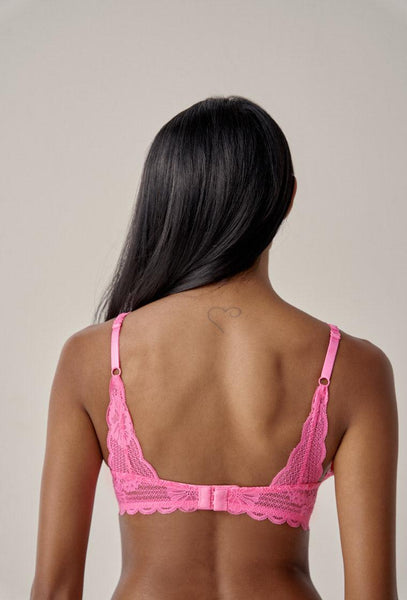 Bralette halter Flowery - Bubblegum-Black Limba
