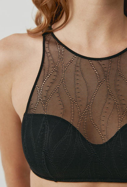 Bralette halter Orion - Black-Black Limba