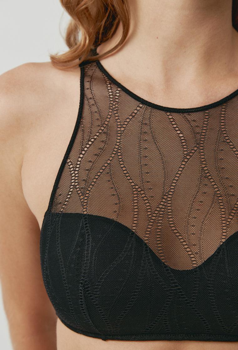 Bralette halter Orion - Black-Black Limba