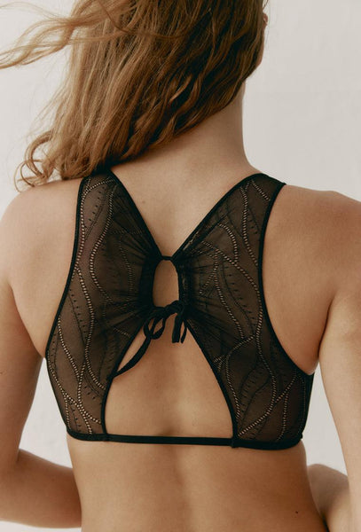 Bralette halter Orion - Black-Black Limba