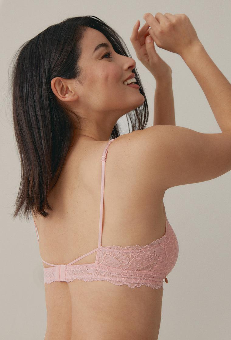 Bralette halter Rosalind - Blush-Black Limba