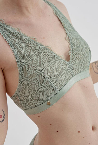 Bralette triangular Arini - Light Teal-Black Limba