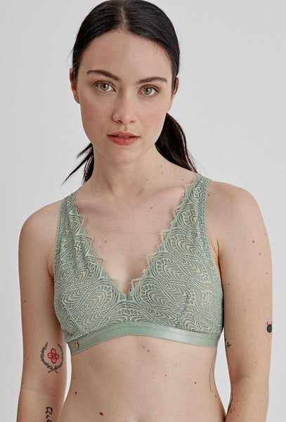 Bralette triangular Arini - Light Teal-Black Limba