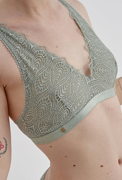 Bralette triangular Arini - Light Teal-Black Limba