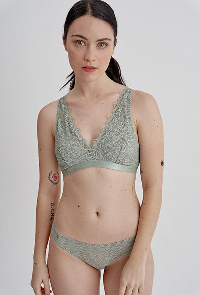 Bralette triangular Arini - Light Teal-Black Limba