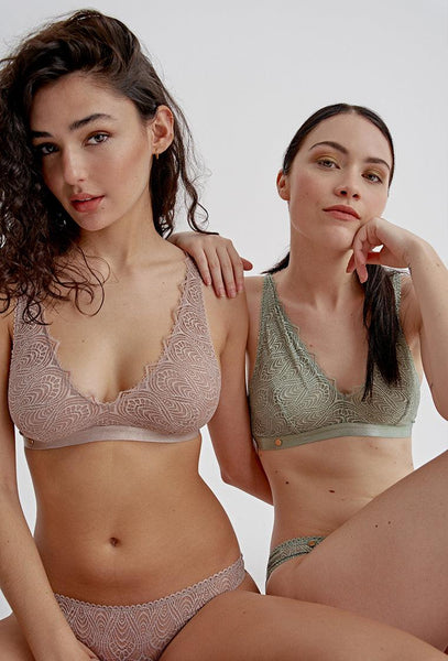 Bralette triangular Arini - Tan-Black Limba