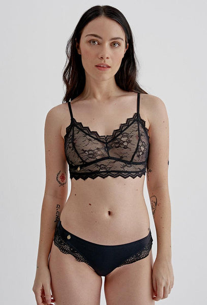 Bralette triangular Carvi - Black-Black Limba